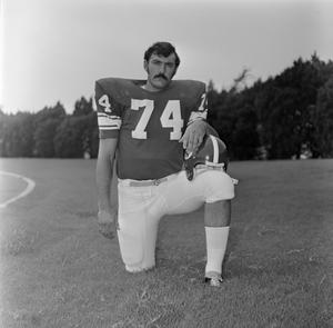 Primary view of object titled '[Posed individual photo of #74 J. Bowles from the 1971 season, 2]'.