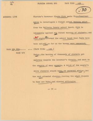 Primary view of object titled '[News Script: Florida school bus]'.
