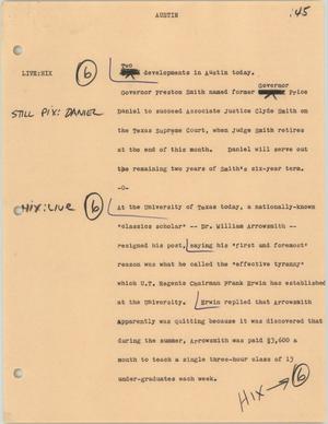 Primary view of object titled '[News Script: Austin updates]'.