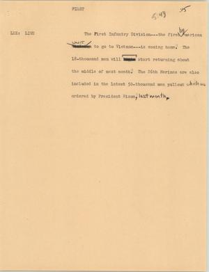 Primary view of object titled '[News Script: First]'.