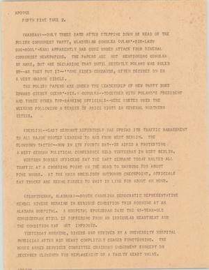 Primary view of object titled '[News Script: International update]'.
