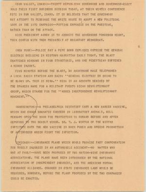 Primary view of object titled '[News Script: Idaho, New York, Washington, and Chicago]'.