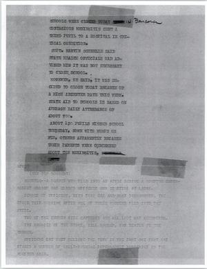 Primary view of object titled '[News Script: Meningitis outbreak and robbery]'.