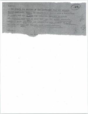 Primary view of object titled '[News Script: Quake]'.