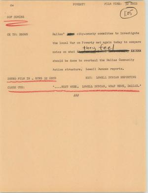 Primary view of object titled '[News Script: Poverty]'.