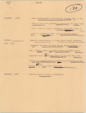 Primary view of object titled '[News Script: Graduation ceremony time]'.