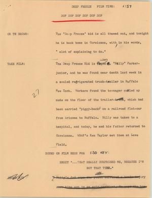 Primary view of object titled '[News Script: Deep freeze]'.