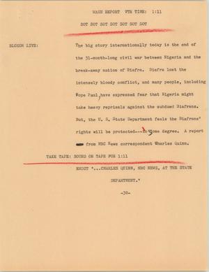 Primary view of object titled '[News Script: Biafra war]'.
