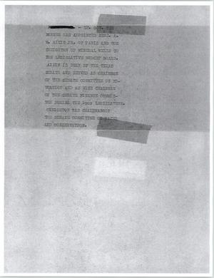 Primary view of object titled '[News Script: Appointment]'.