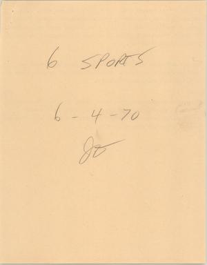 Primary view of object titled '[News Script: Sports at six]'.