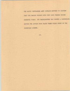 Primary view of object titled '[News Script: South Vietnam and Cambodia]'.