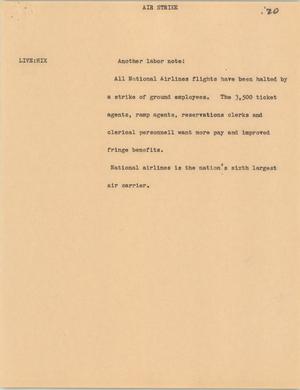 Primary view of object titled '[News Script: Air strike]'.
