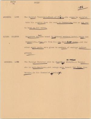 Primary view of object titled '[News Script: Chile]'.