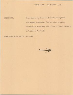 Primary view of object titled '[News Script: School film]'.