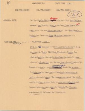 Primary view of object titled '[News Script: Arab meeting]'.
