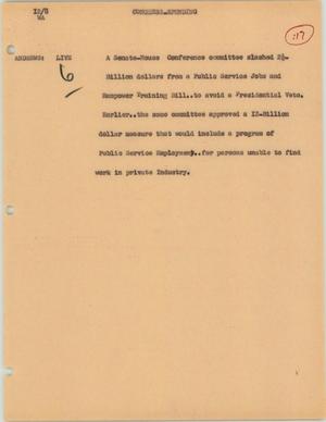 Primary view of object titled '[News Script: Congress spending]'.