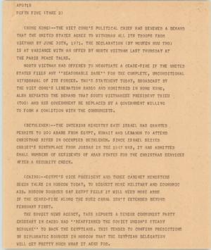 Primary view of object titled '[News Script: International politic update]'.