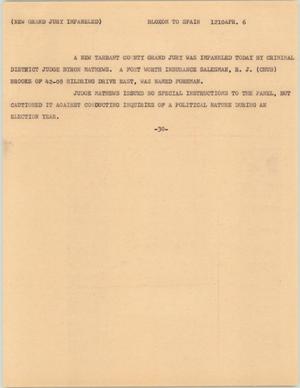 Primary view of object titled '[News Script: New grand jury impaneled]'.