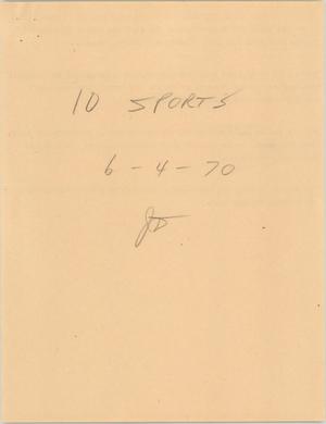 Primary view of object titled '[News Script: Sports at ten]'.