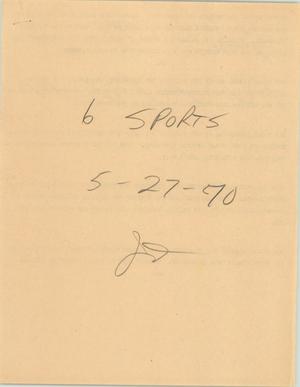 Primary view of object titled '[News Script: Sports at six]'.