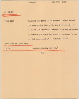 Primary view of object titled '[News Script: Seasonal employment]'.