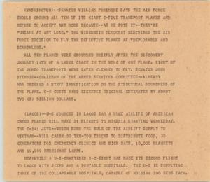 Primary view of object titled '[News Script: Misc political bulletins]'.