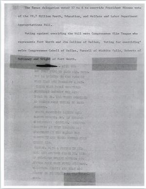Primary view of object titled '[News Script: Veto vote and homicide rates]'.