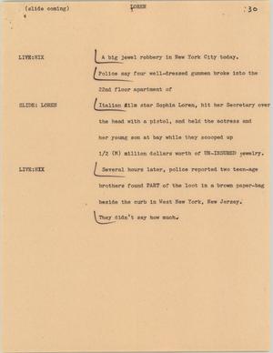 Primary view of object titled '[News Script: Loren]'.