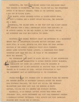 Primary view of object titled '[News Script: Associated Press report]'.