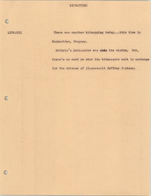 Primary view of object titled '[News Script: Kidnapping]'.