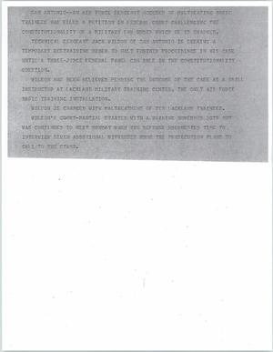 Primary view of object titled '[News Script: Armed Forces maltreatment]'.