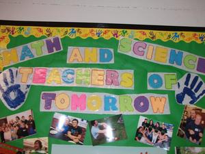 Primary view of object titled '['Math and Science Teacher of Tomorrow' board]'.