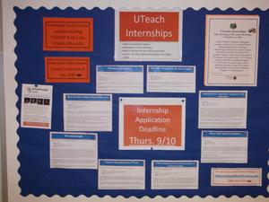 Primary view of object titled '['UTeach Internships' board]'.