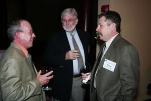 Primary view of object titled '[Doug Toney and Glenn McCutchen at cocktail reception]'.