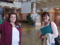 Photograph: [Teresa Walls with attendee]