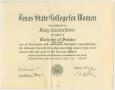 Primary view of [Texas State College for Women diploma]