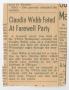 Thumbnail image of item number 1 in: '[Clipping: Claudia Webb Feted At Farewell Party]'.