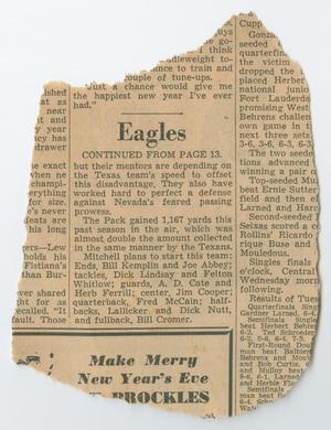 Primary view of object titled '[Clipping: Eagles]'.