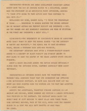 Primary view of object titled '[News Script: News in housing and schools]'.