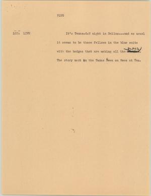 Primary view of object titled '[News Script: Plug]'.