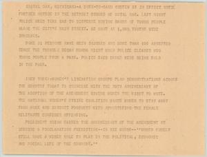 Primary view of object titled '[News Script: Royal Oak and New York]'.
