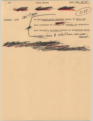 Primary view of object titled '[News Script: Civil rights]'.