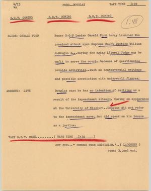 Primary view of object titled '[News Script: Ford & Douglas]'.