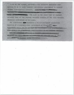 Primary view of object titled '[News Script: Vote against highway cutbacks]'.