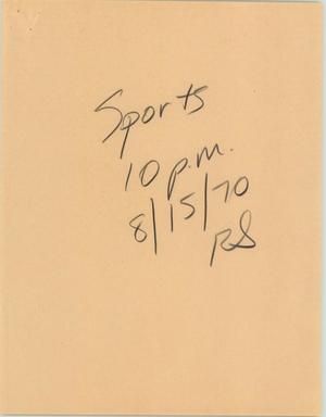 Primary view of object titled '[News Script: 10PM Sports update]'.