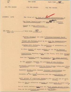 Primary view of object titled '[News Script: New Haven]'.