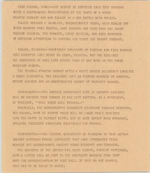 Primary view of object titled '[News Script: National violence and integration]'.