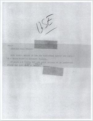 Primary view of object titled '[News Script: Wall Street update]'.