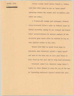 Primary view of object titled '[News Script: Enforcing jail rules]'.