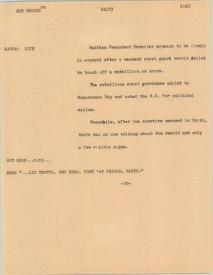 Primary view of object titled '[News Script: Haiti]'.